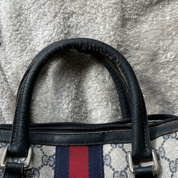 Gucci Beige and Black Canvas Bag with Red and Blue Accent - Picture 2 of 8